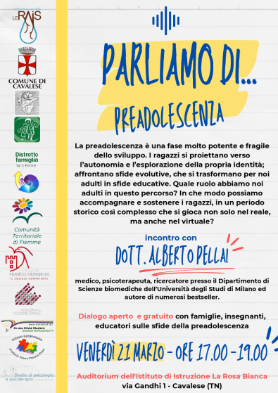 Parliamo di... preadolescenza. Incontro con il dott. Pellai, 21 marzo